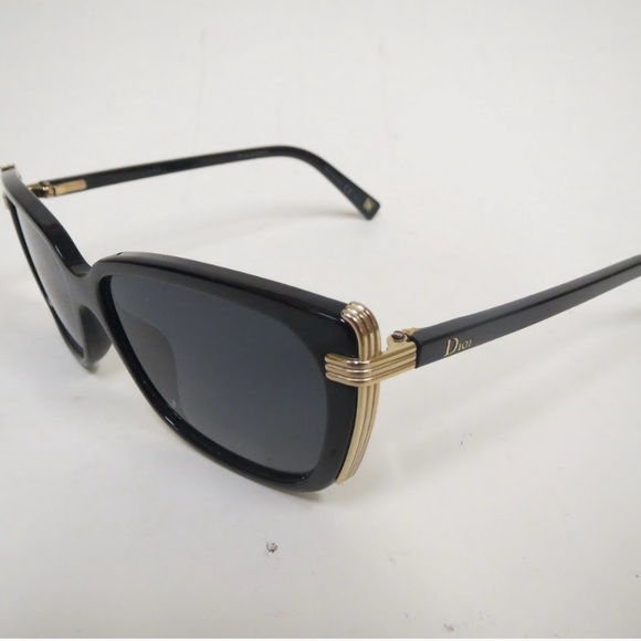Christian Dior Black Shades with gold hardware COA included + case and cloth - Picture 2 of 16